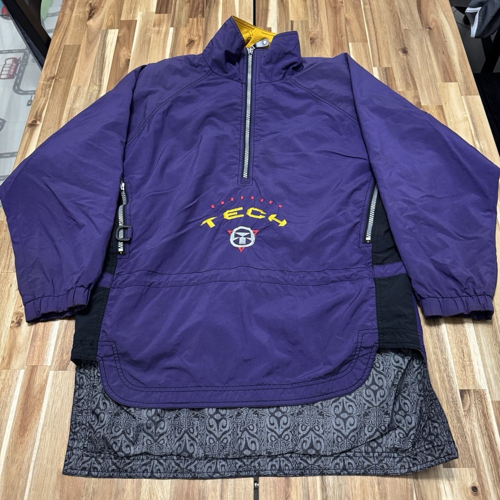 Vintage Ocean Pacific Jacket Mens L Purple 1/2 Zip Anorak Surf Tech Nylon 90s‎
